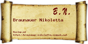 Braunauer Nikoletta névjegykártya