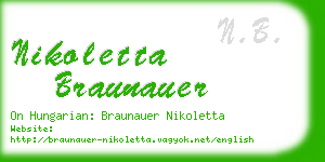 nikoletta braunauer business card